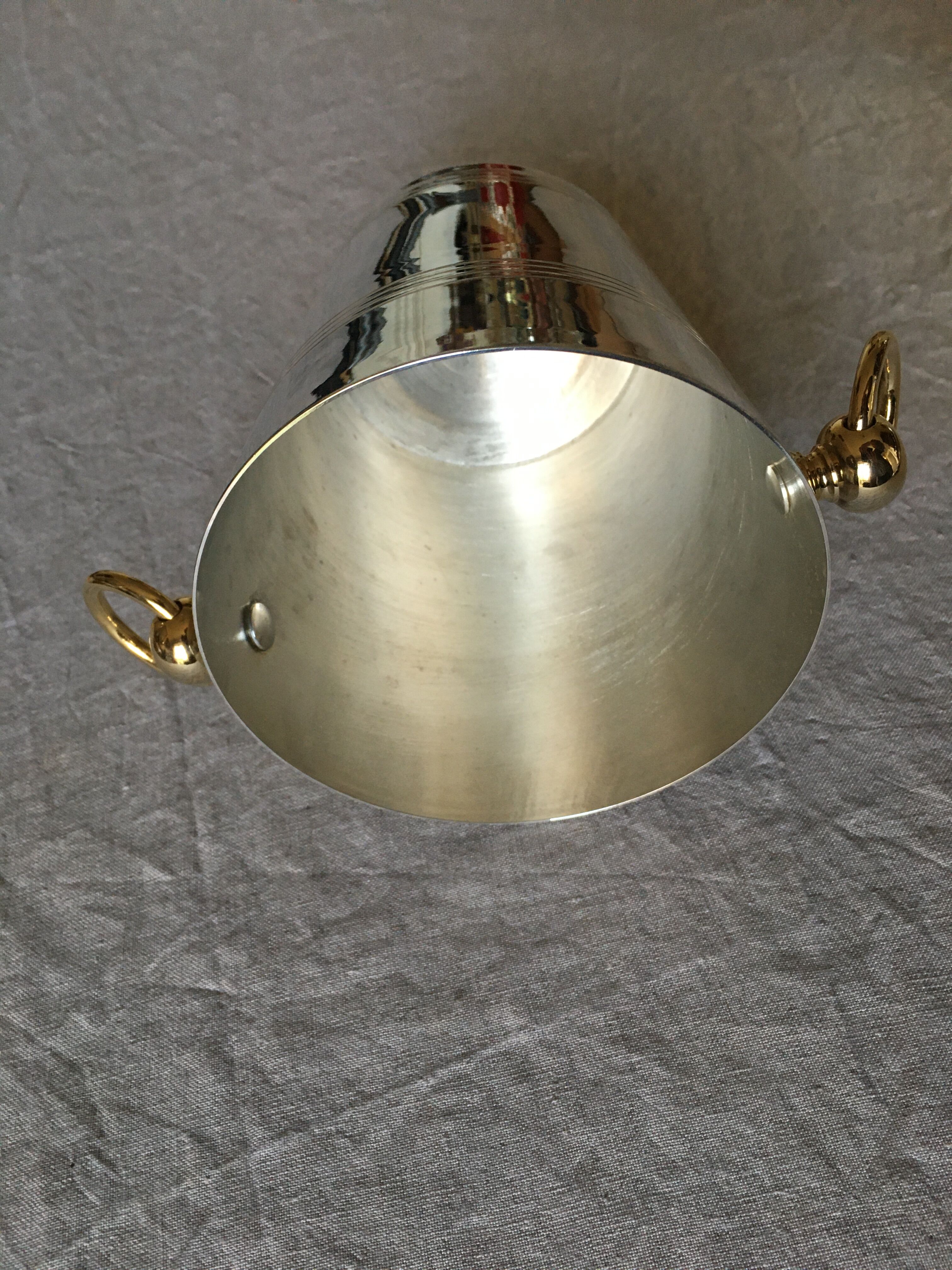 Silver metal ice bucket