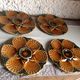 Four oyster plates in sarreguemines / vintage polychrome dabbling