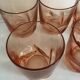 Lot de 5 verres teintés rose à base carré à vague