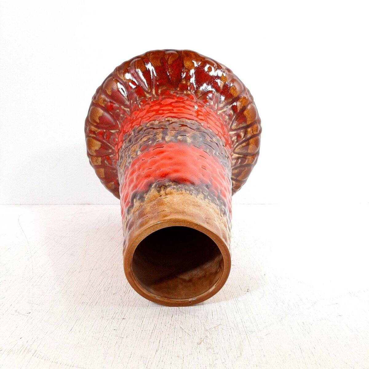 Large vintage lava ceramic vase by KIL Liboje, 1960s.
