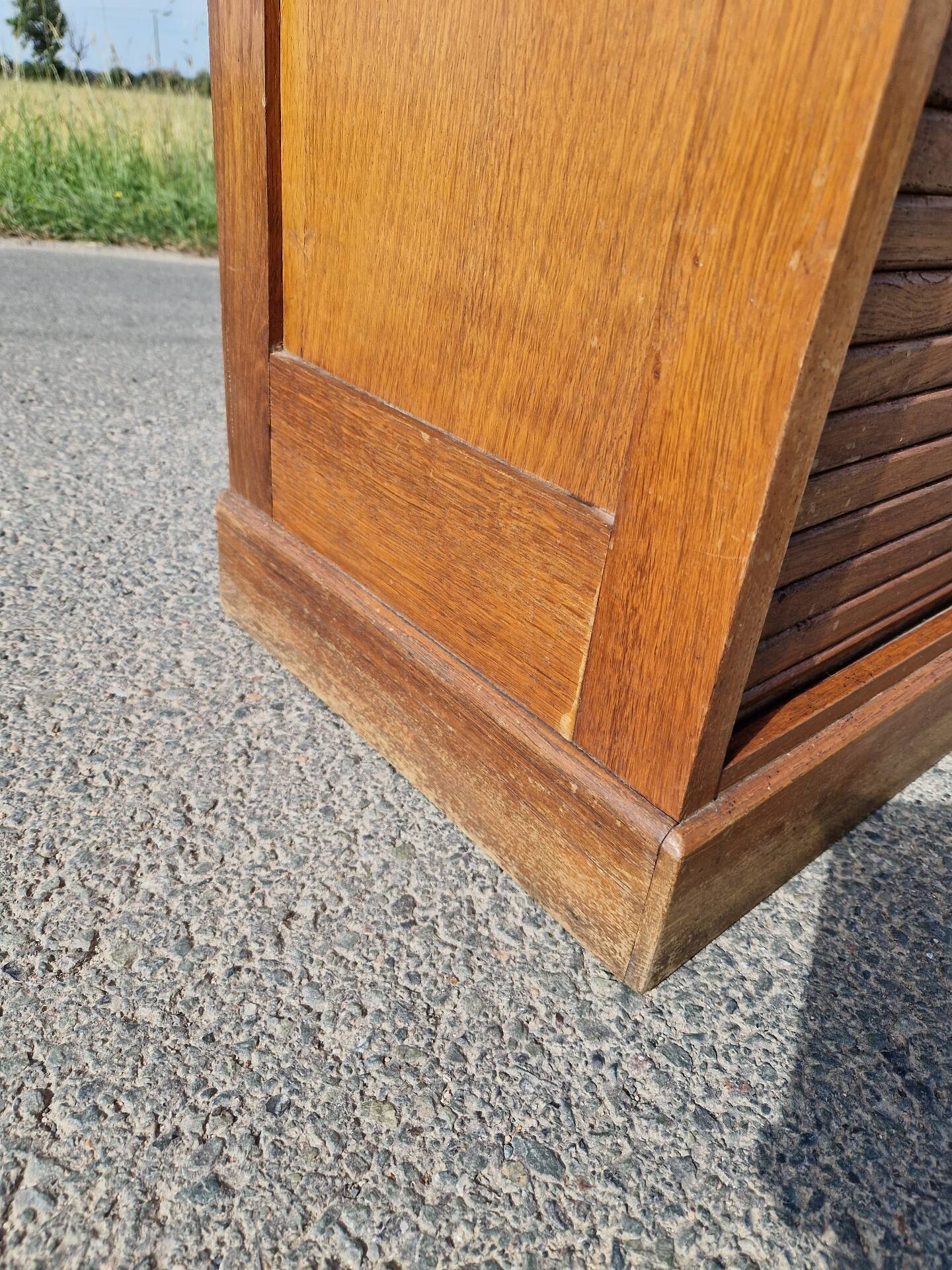 Art Deco filing cabinet with curtain 120 cm