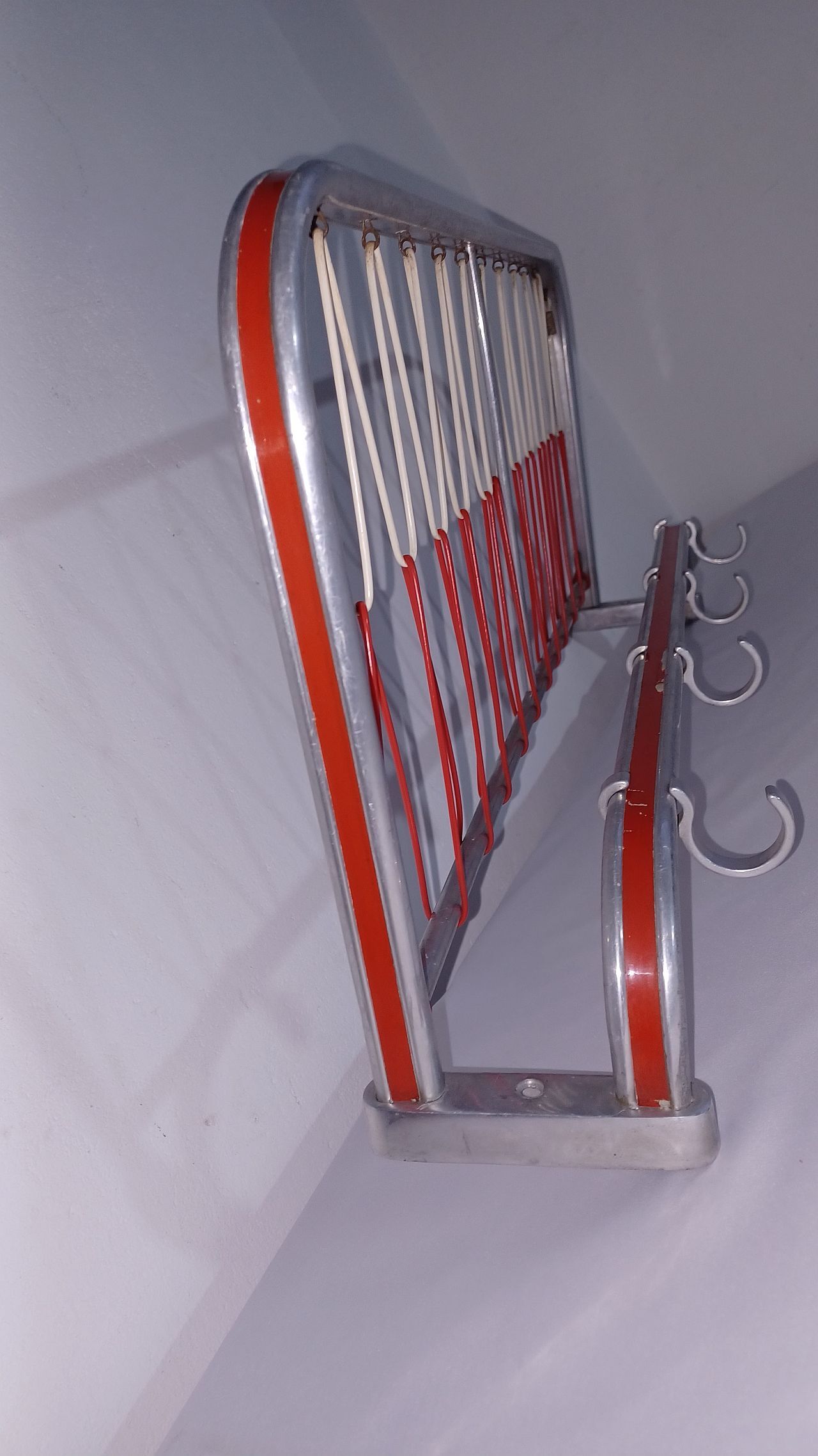 Wall coat rack aluminum 1970