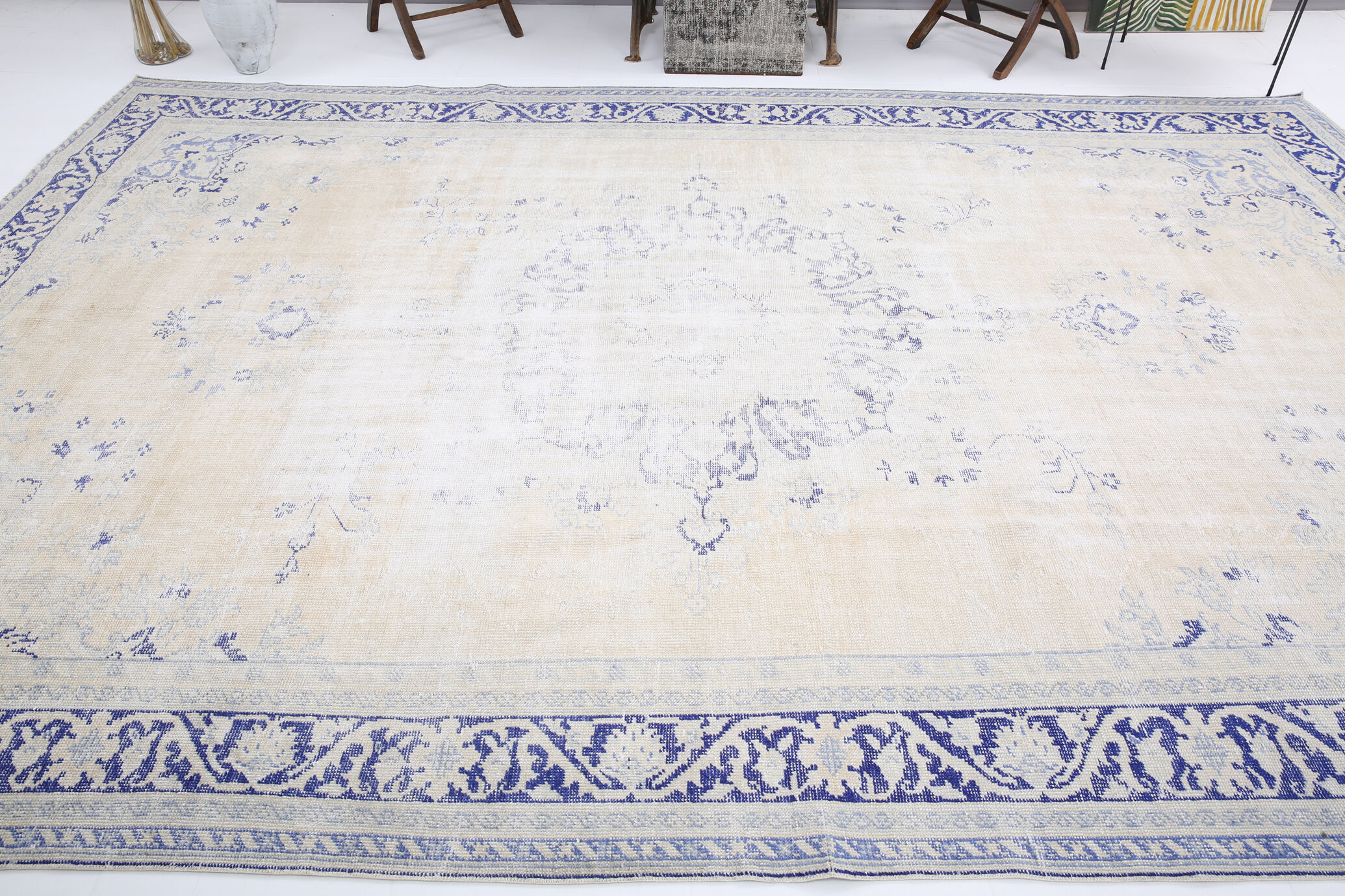 9x13 oversize blue persian rug 263x388cm