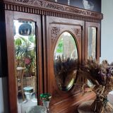 Miroir triptyque art déco chêne