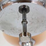 Lustre Art Déco Bauhaus chromé de Napako, ancienne Tchécoslovaquie, 1940