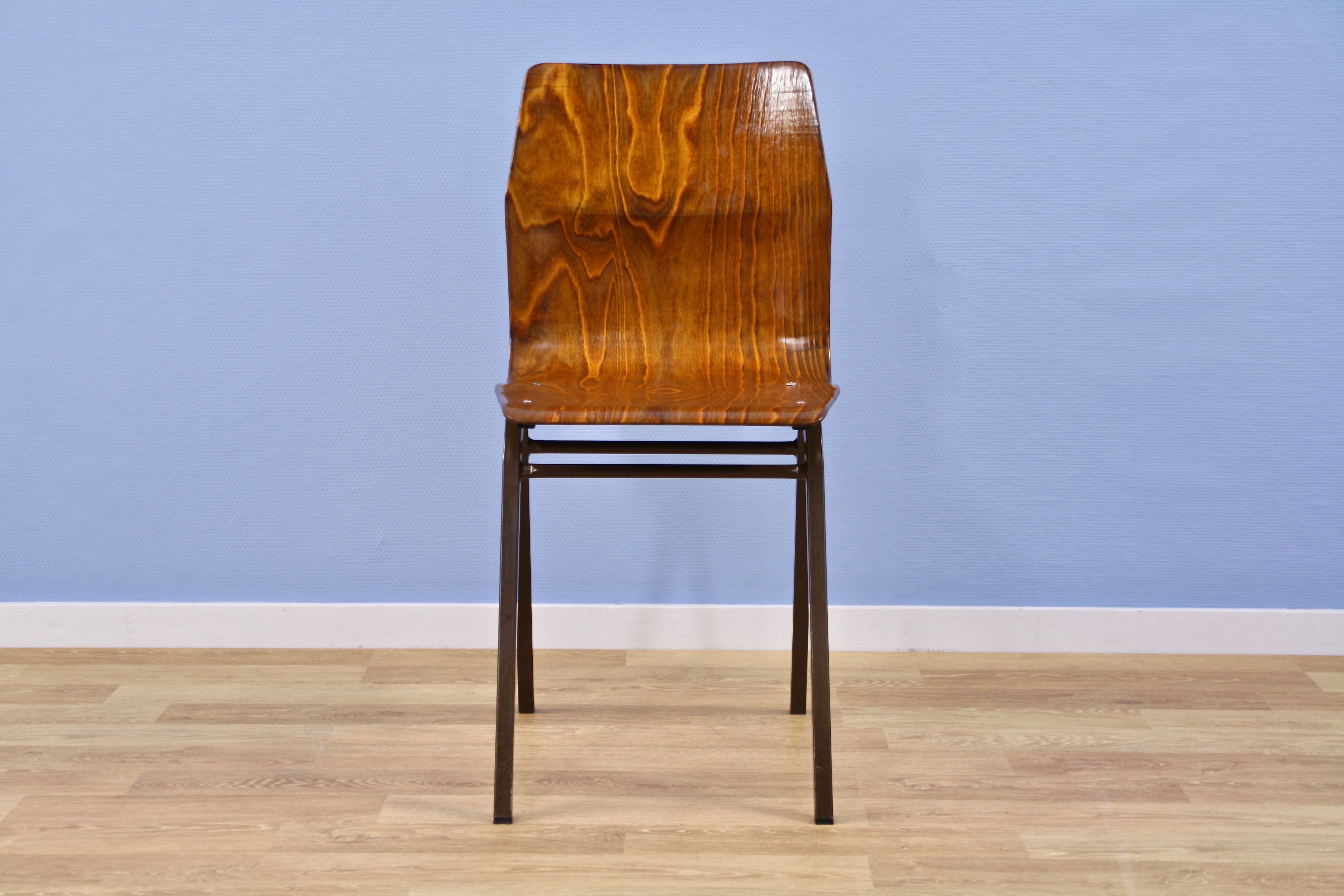 Set of 6 dining chairs in teak / plywood by Obo Eromes, 1970s
