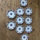 Set of 10 dessert plates in earthenware