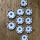 Set of 10 dessert plates in earthenware