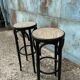 Tabourets haut de bat en rotin