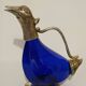 Vintage glass and silver-plated zoomorphic carafe