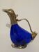 Carafe zoomorphe en verre et métal argenté vintage