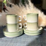 4 cups Brenne sandstone and saucers