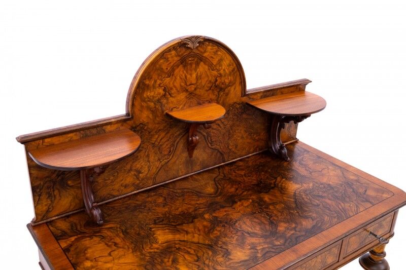 Walnut desk, Northern Europe, circa 1900. After restoration.