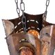 Accolay brutalist chandelier in copper and resin, 1960s