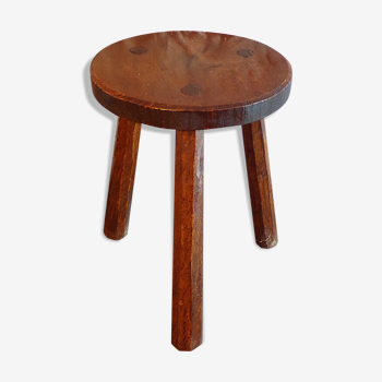 Vintage tripod stool in solid wood