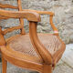 Pair of blond wood cane armchairs from the 60s
