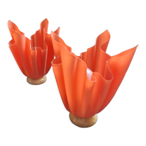 Paire de lampes drapées