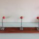 Patère à 3 têtes boules orange / vintage années 50- 60