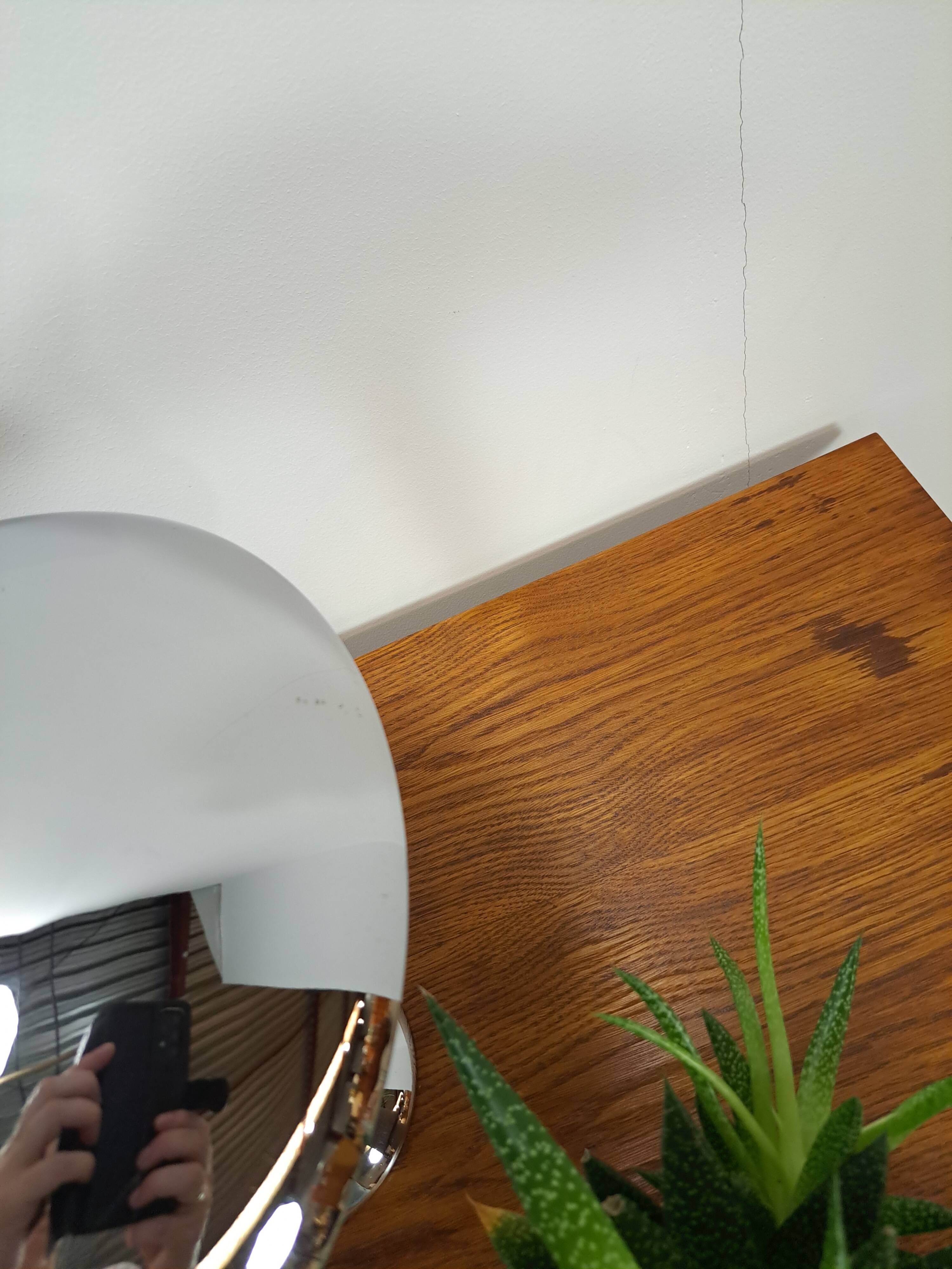 Chromen lamp met glazen details, tafellamp