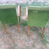 Pair of bridge Green Velvet Chair