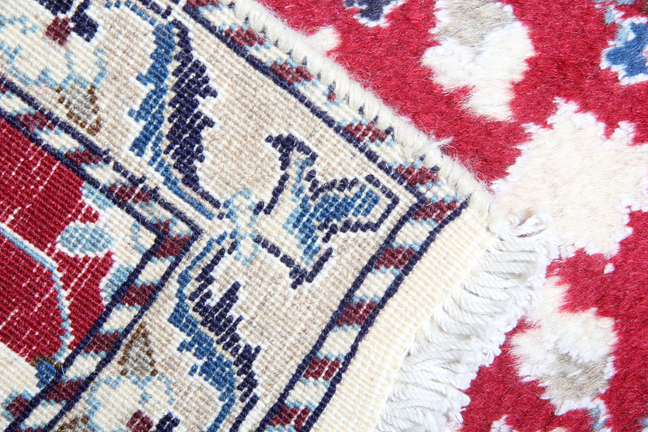 Handmade antique persian nain rug 56x95cm