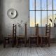 Set of 4 oak and straw chairs Dudouyt 1940