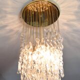 Murano glass and brass spiral chandelier, Italy, 1970s