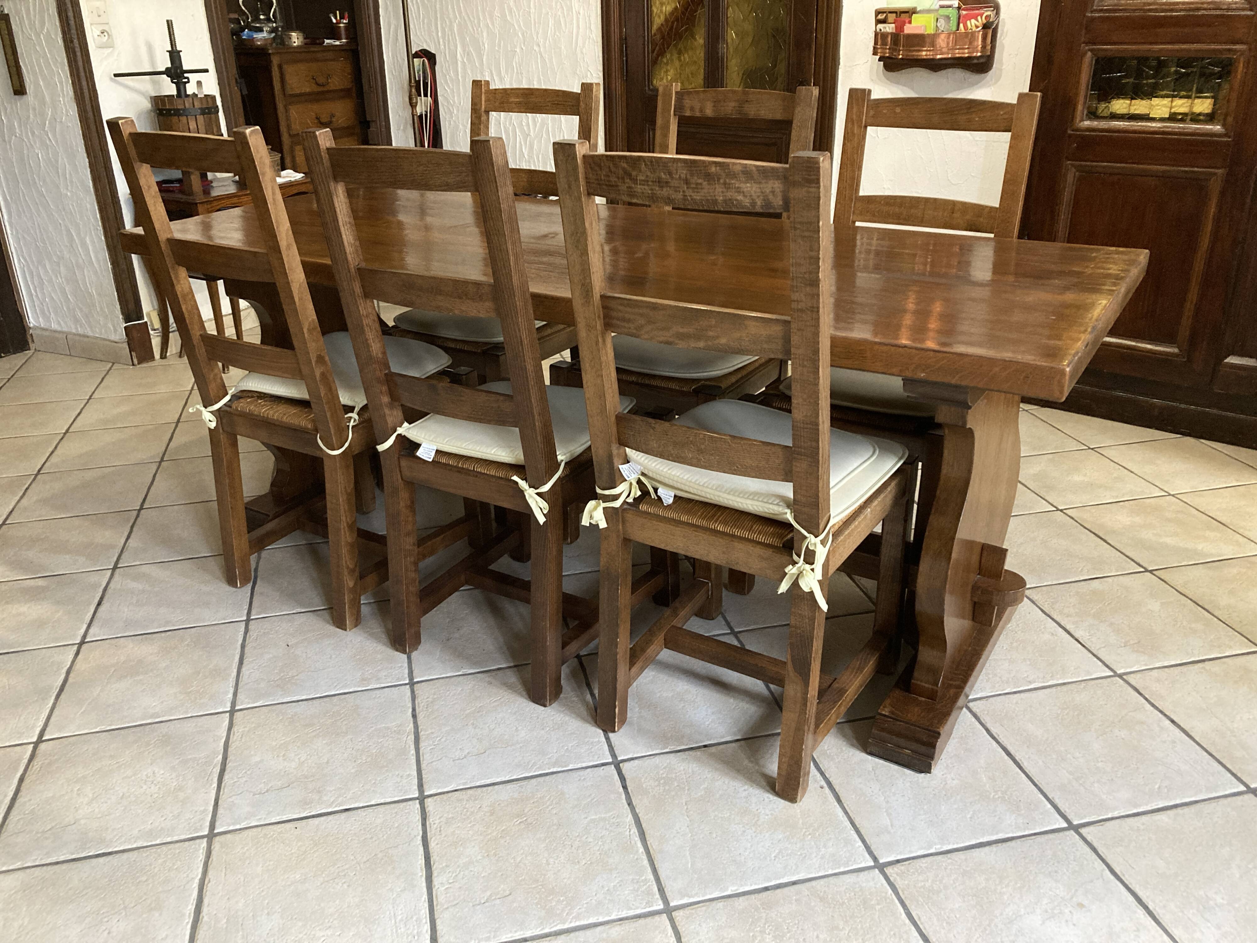 Solid wood table and 6 chairs