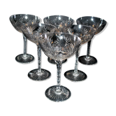 Set of 6 Saint-Louis crystal champagne glasses ODESSA 6020 1900-1920