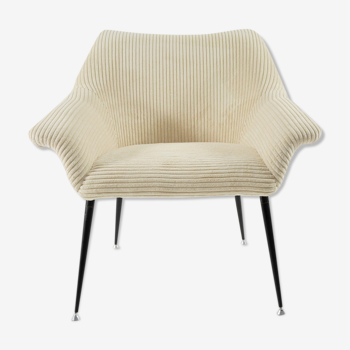 Fauteuil coquille carré ivoire