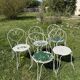 5 chaises de jardin en fer forgé ajouré