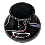 Vase Verrerie de Maure - Vieil black and scrolls
