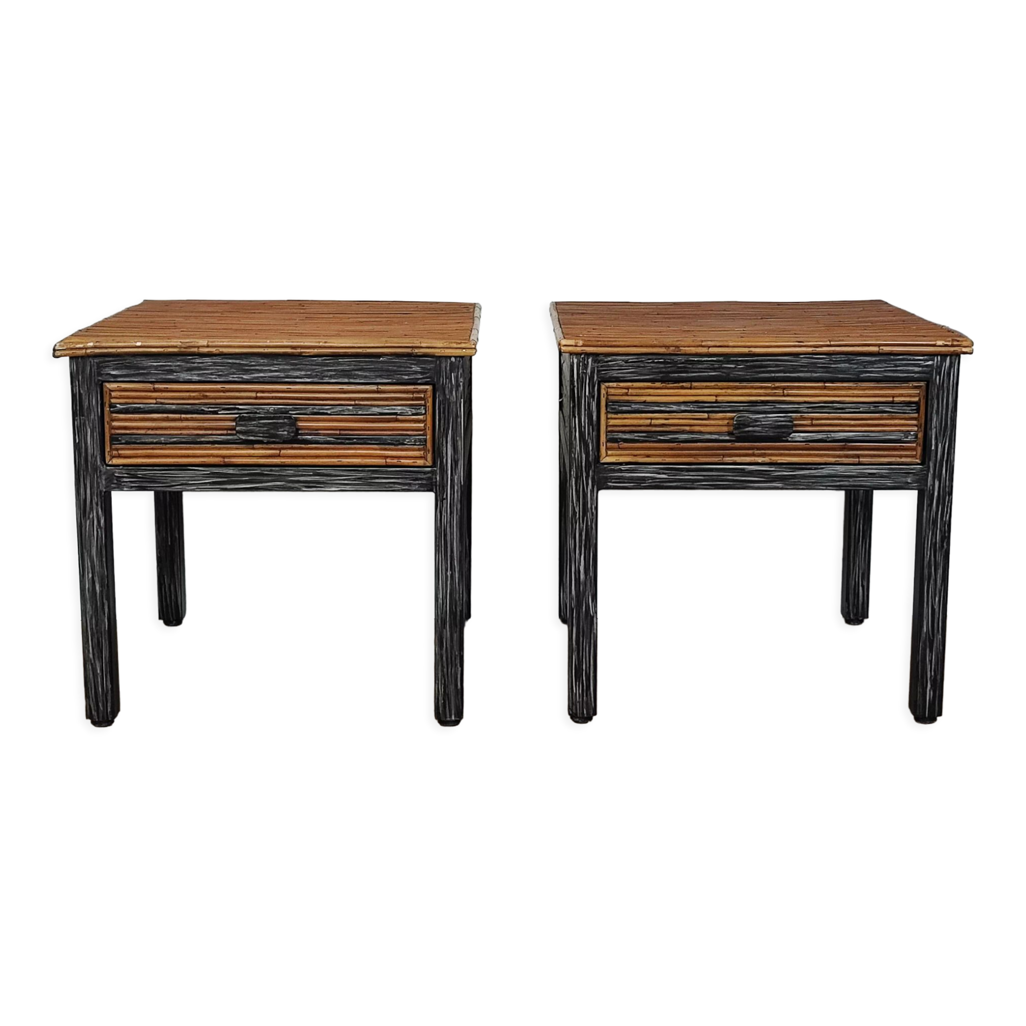 80' rattan bedside tables