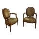 Paire fauteuils bergères style Louis XVI