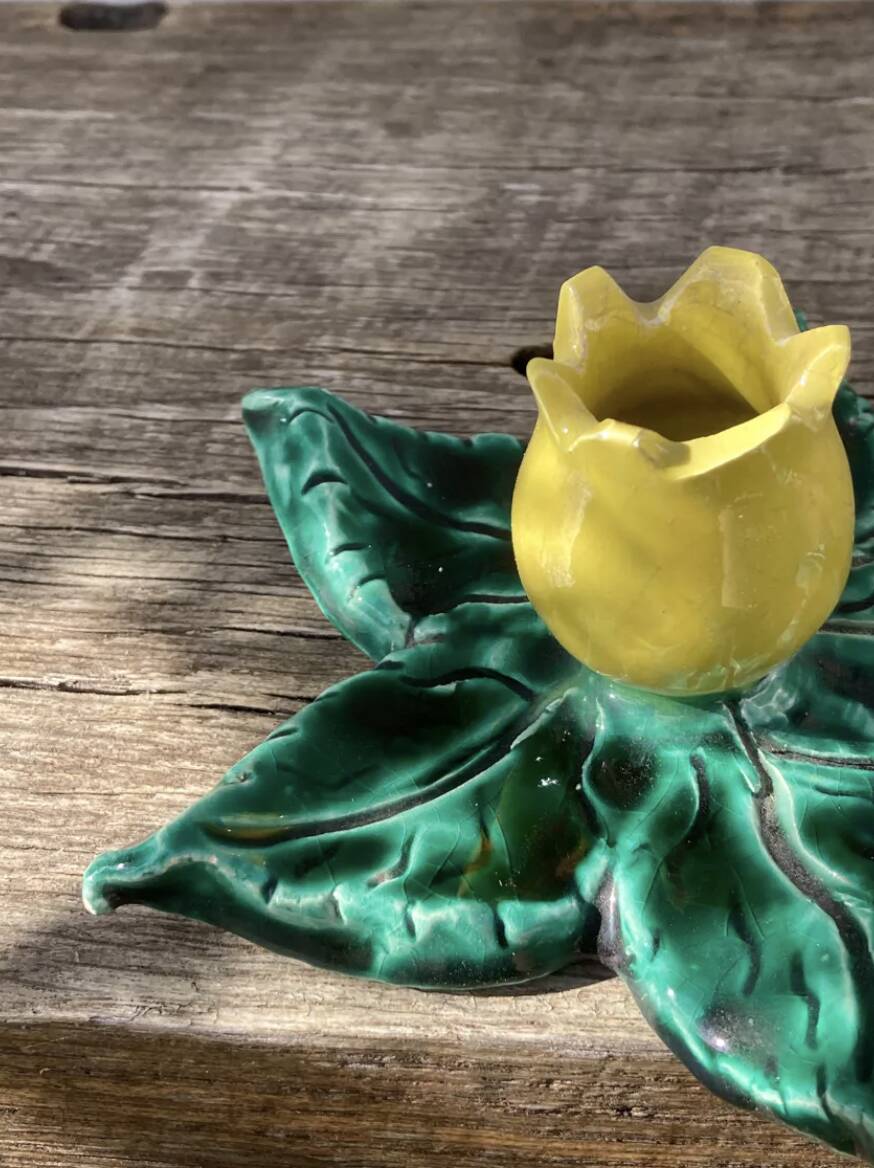 Ceramic flower candle holder