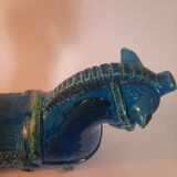 Vintage XL horse statue, Aldo Londi for Bitossi, Rimini blue series