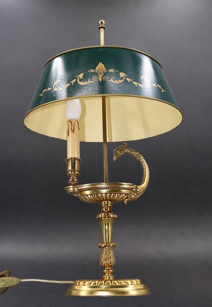 Bronze Gilt Bouillotte Lamp in Directoire Style "Lucien Gau"