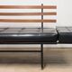 Vintage "Daybed" sofa bench in metal and imitation leather, 1950