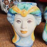 Pair of Moorish head vases