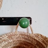 Coat rack 3 hooks metal balls, 50s