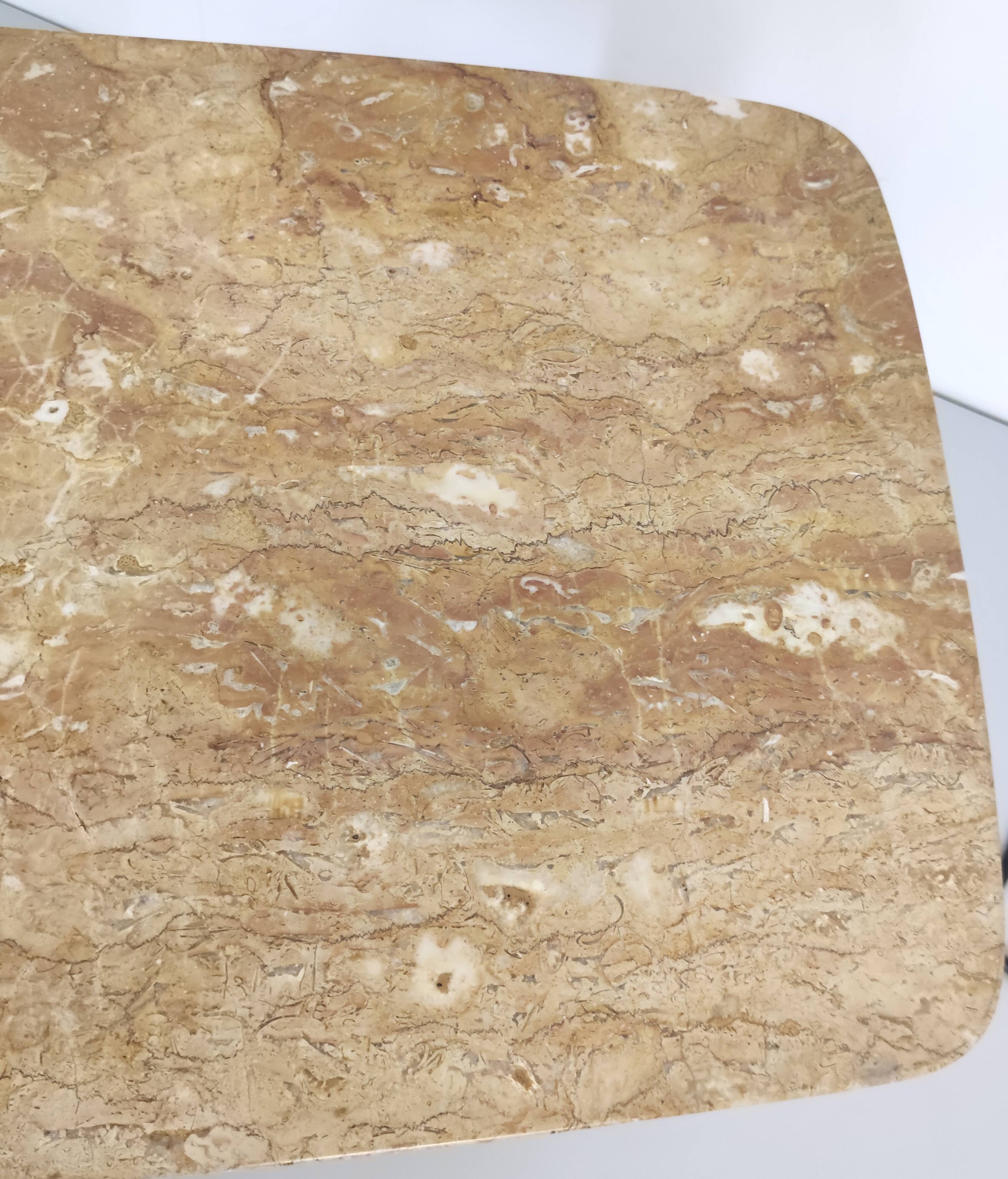 Rectangular Beech Coffee Table by Paolo Buffa with a Pink Travertine Top