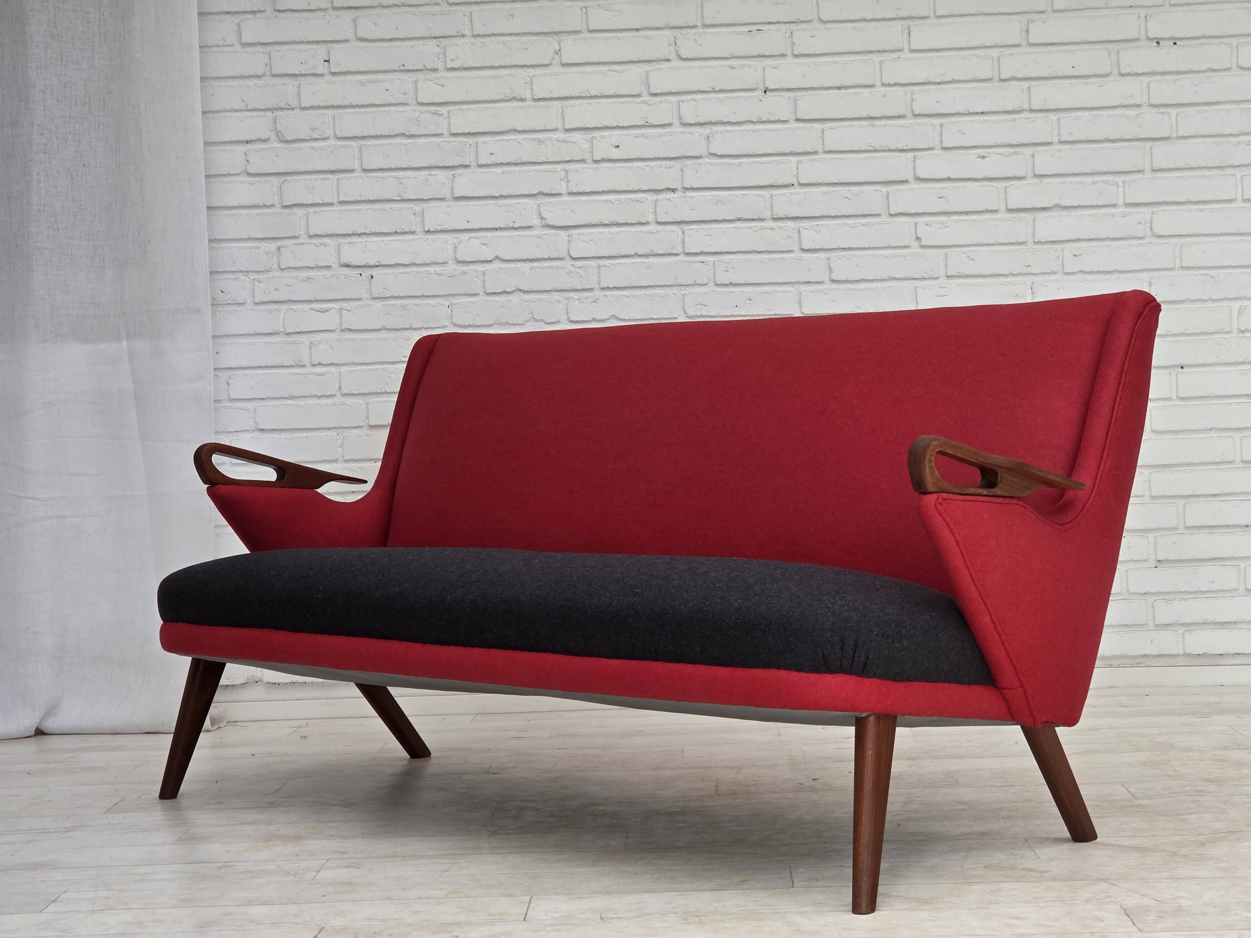 1960s, Danish design by Ch. F. Brodersen, 2 seater sofa, reupholstered.