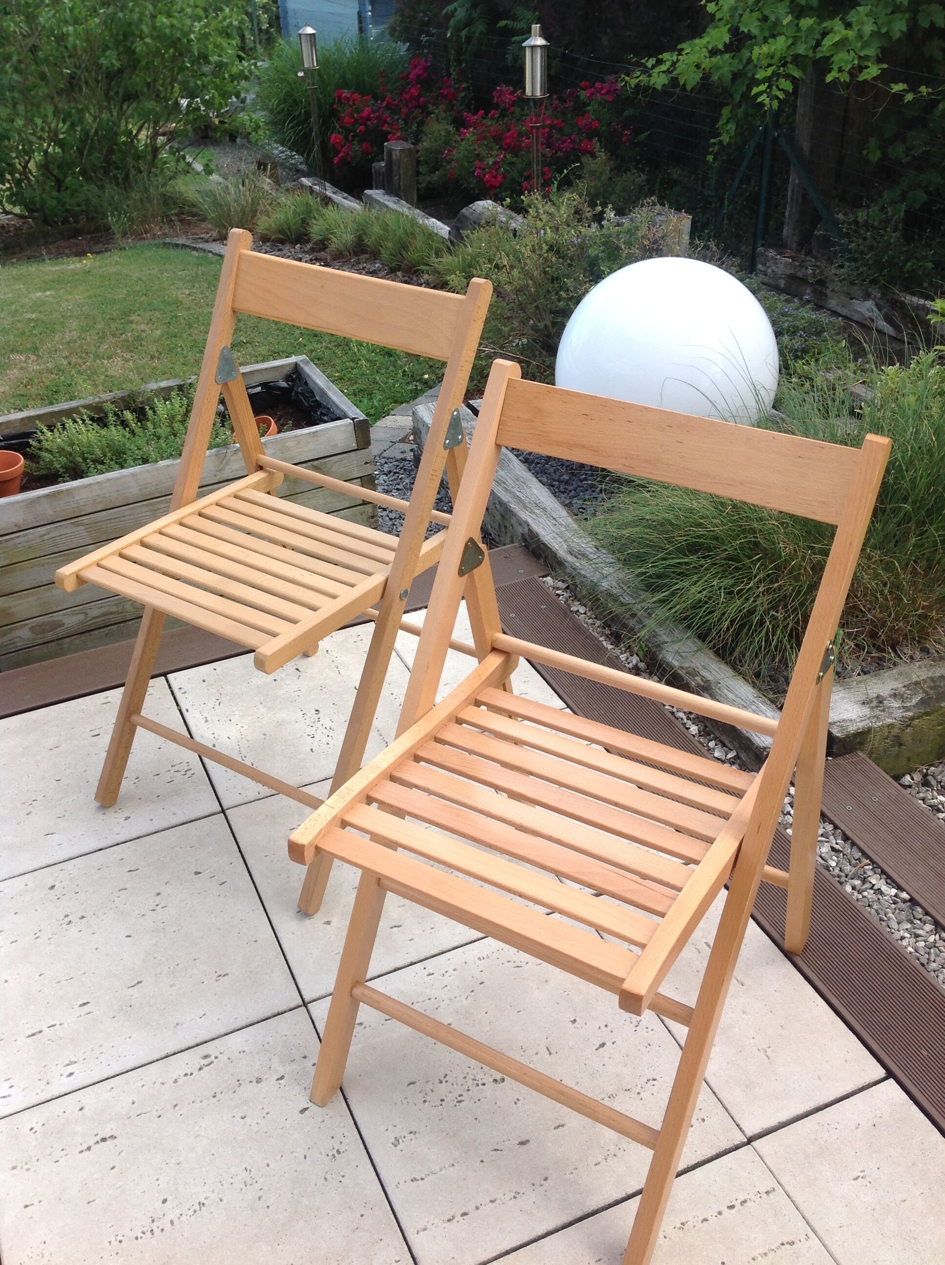 Pair of folding chairs Scandinavian style 70s