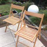 Pair of folding chairs Scandinavian style 70s