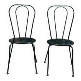 Pair of vintage bistro chairs in black metal — Terrace & Balcony