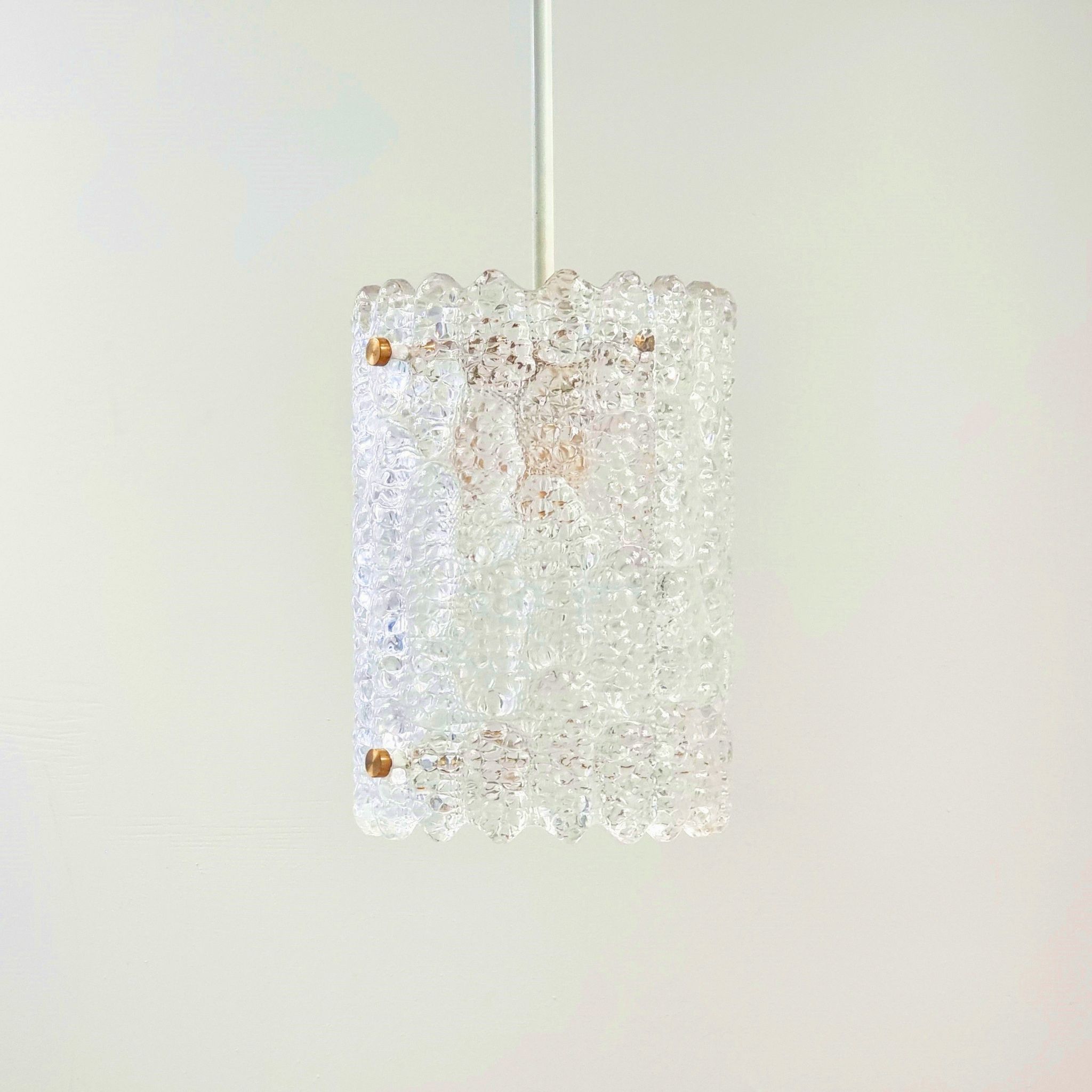 Scandinavian Brass & Glass Ceiling Light by Carl Fagerlund for Lyfa & Orrefors, 1960s