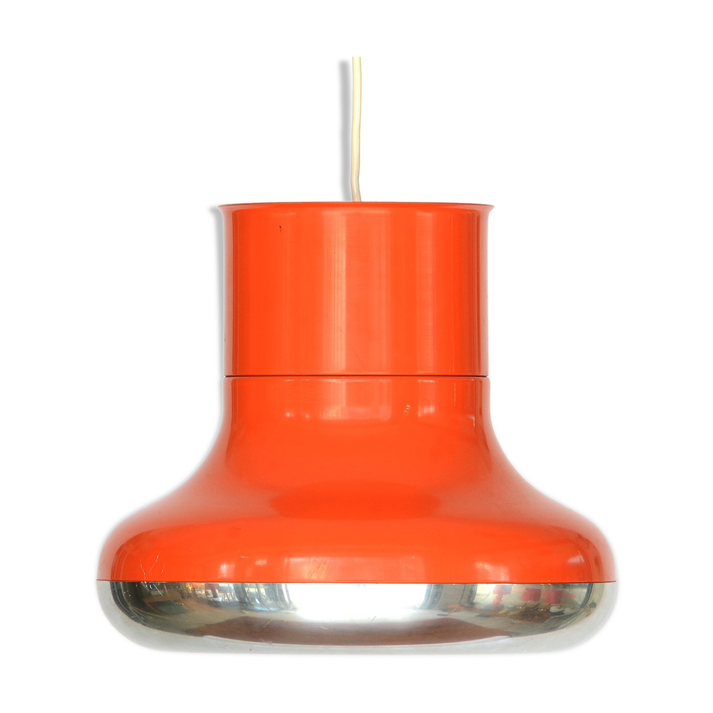 Orange pendant light "Fluga" by Hemi Sweden 1970s