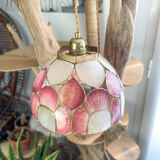 Mother-of-pearl and vintage brass pendant lamp