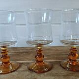 8 amber foot glasses