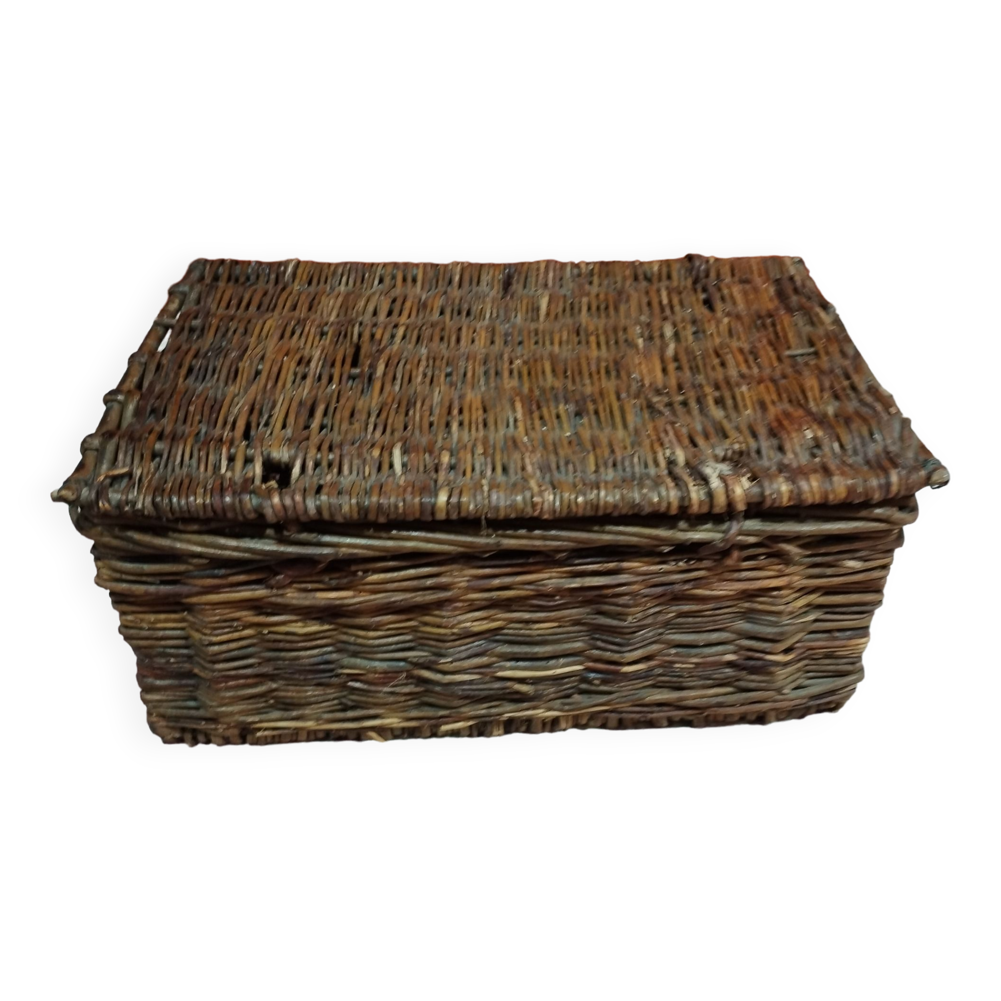 Woven wooden chest